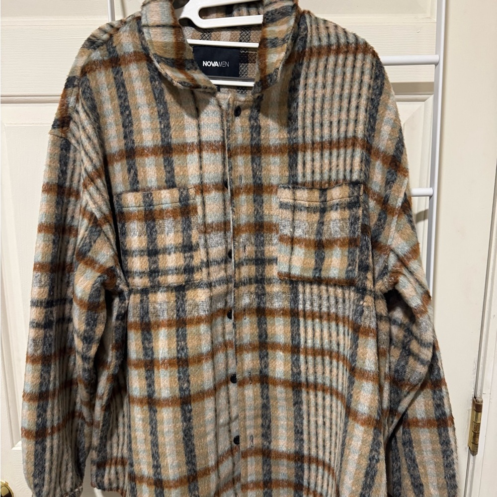 Plaid Button-Up Sweater